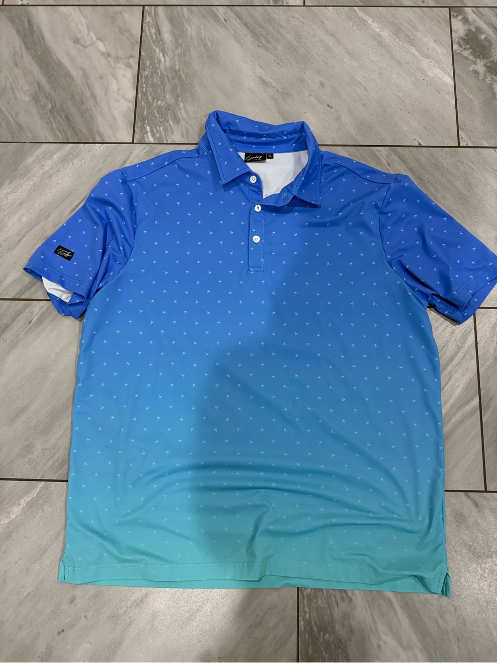 Sunday Swagger Men’s Blue Gradient Polo Shirt
